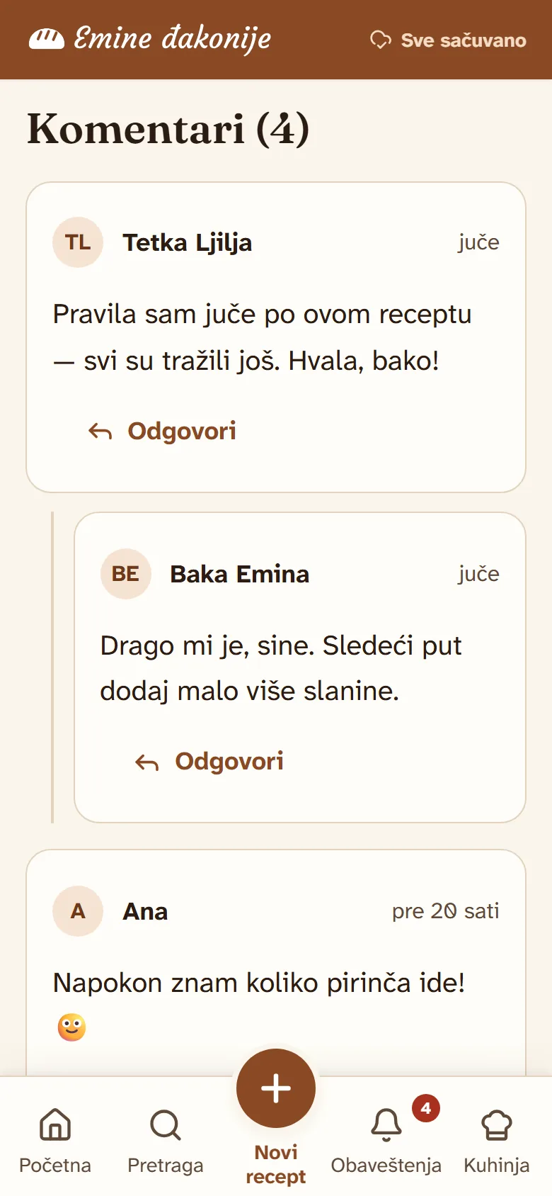 Komentari na recept, sa odgovorima