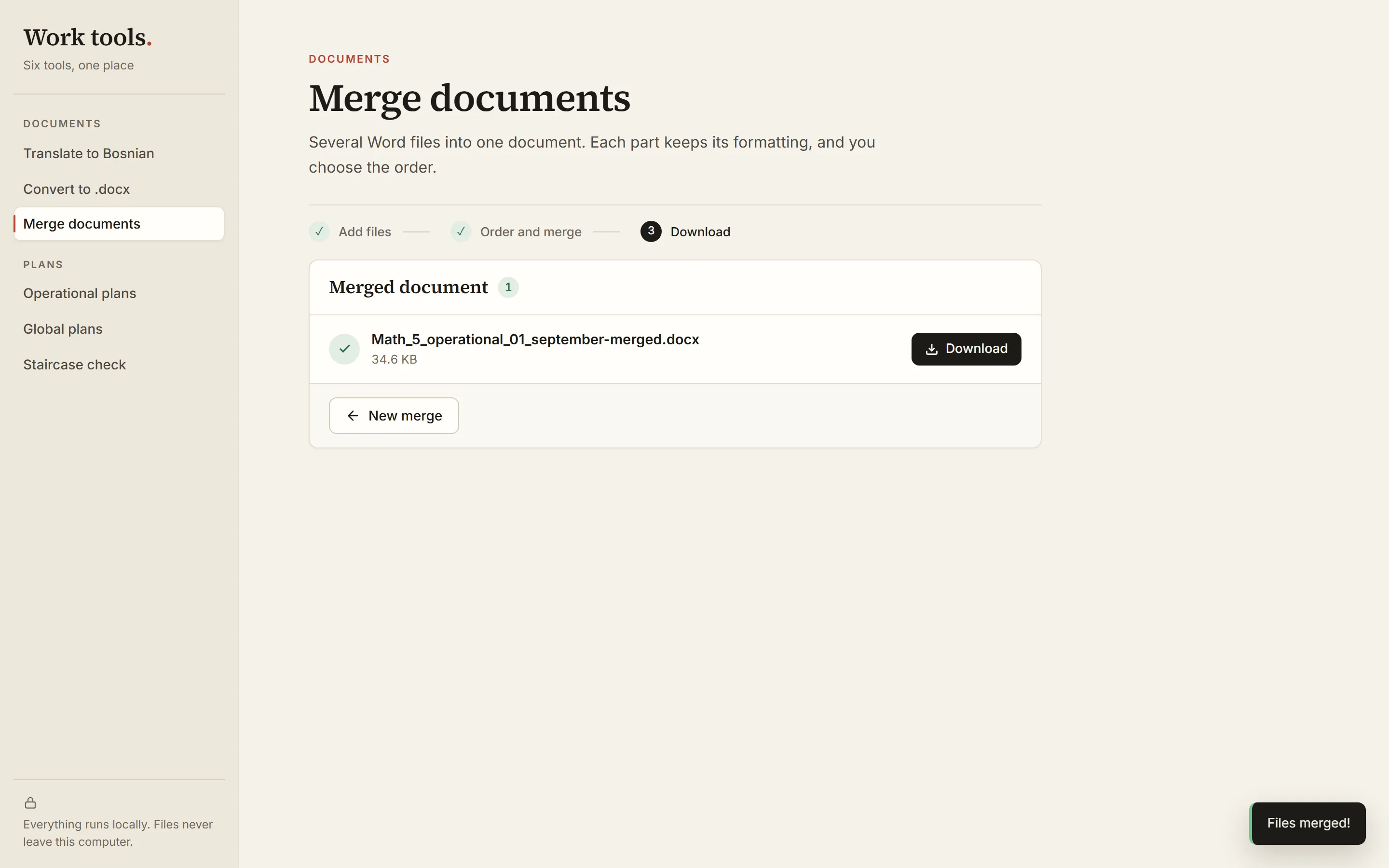 Merge documents — done