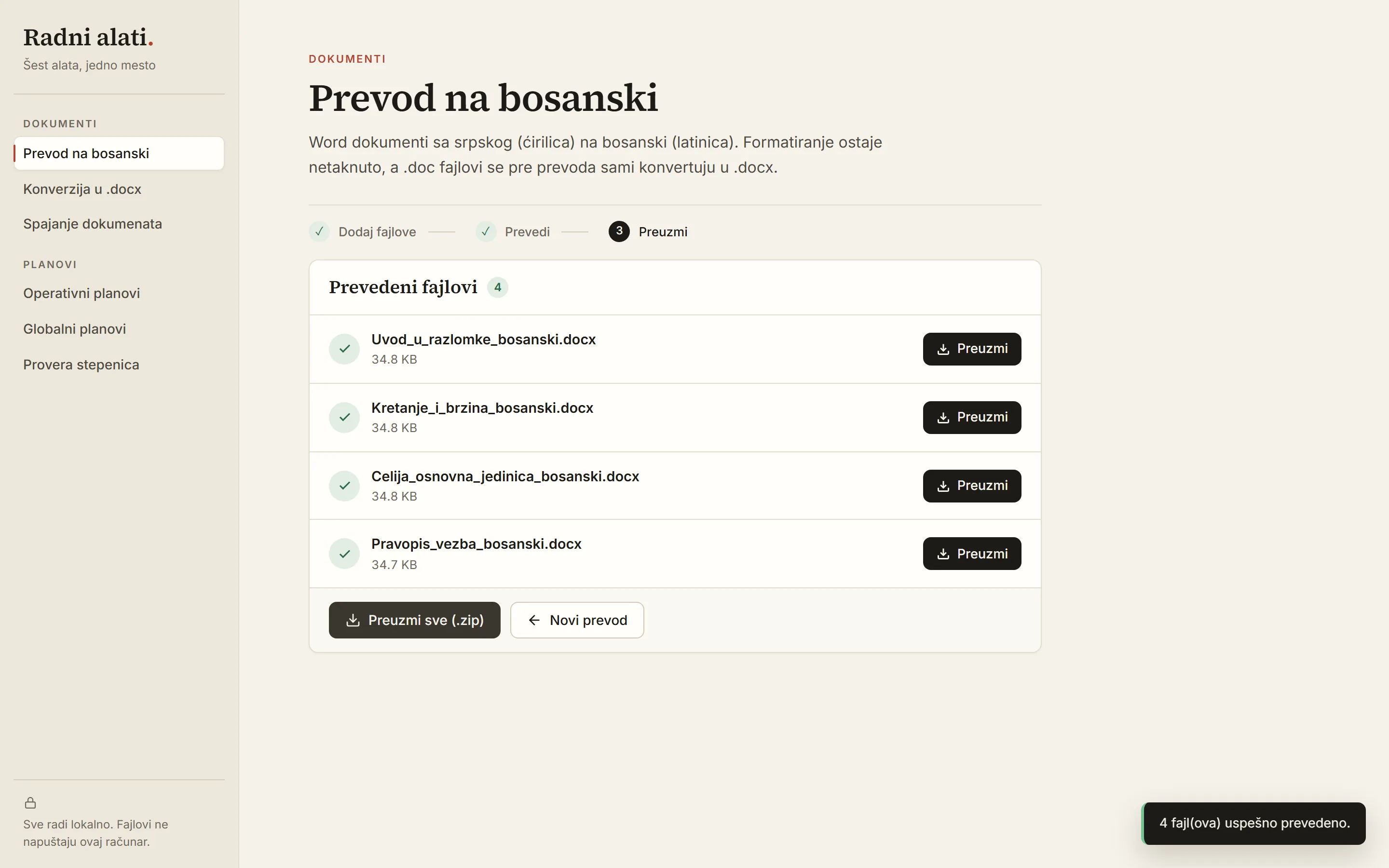 Prevod na bosanski — gotovo