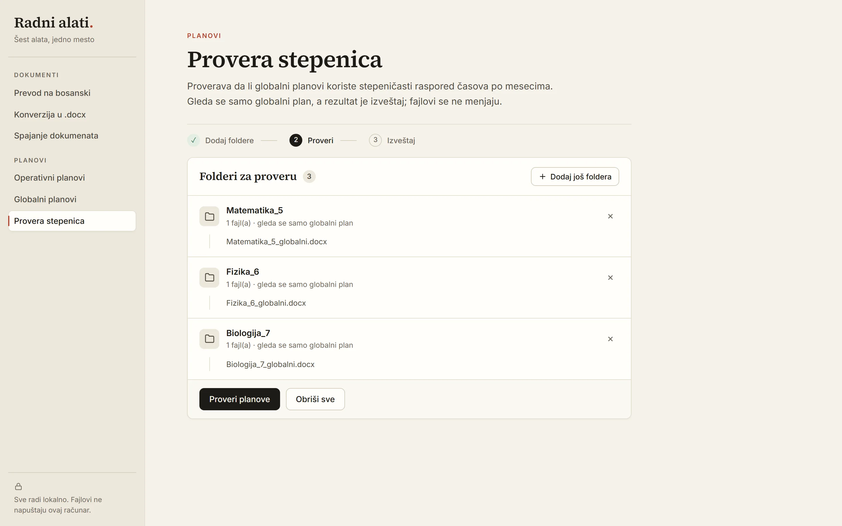 Provera stepenica — fajlovi dodati